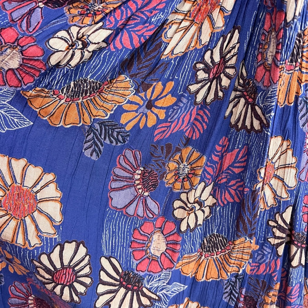 Angie Blue and Orange Floral Dress - Picture 2 of 6